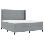 Lit à ressorts vidaXL avec matelas gris clair 180x200 cm en tissu