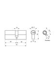 THIRARD - Cylindre double entrée Transit 1  45x30mm  SNAP côté 30  nickelé  5 clés