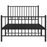 vidaXL Cadre de lit métal sans matelas et pied de lit noir 100x200 cm