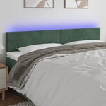 vidaXL Tête de lit à LED Vert foncé 180x5x78/88 cm Velours