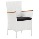vidaXL Salon de jardin 5 Pièces résine tressée blanc