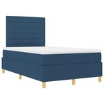 vidaXL Lit avec sommier et matelas bleu 120x200 cm en tissu