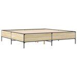 vidaXL Cadre de lit chêne sonoma 200x200 cm bois d'ingénierie et métal