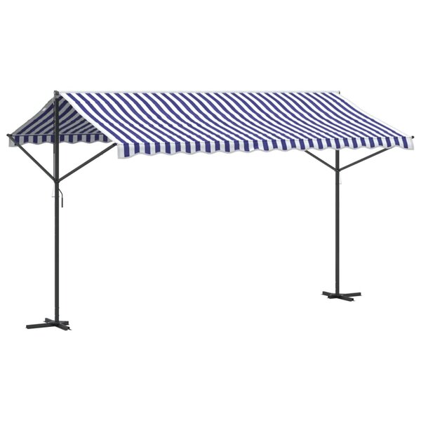 vidaXL Auvent autoportant bleu et blanc 400x300 cm tissu et acier