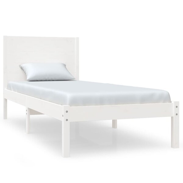 vidaXL Cadre de lit sans matelas blanc 100x200 cm bois de pin massif