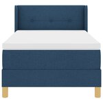 vidaXL Lit à ressorts avec matelas bleu 100x200 cm tissu