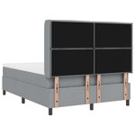 Lit box spring vidaXL avec matelas et lumière LED gris clair 160x200 cm en tissu