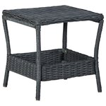 vidaXL Salon de jardin 3 Pièces avec coussins résine tressée gris foncé