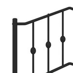 vidaXL Tête de lit métal noir 193 cm