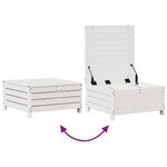 vidaXL Salon de jardin 5 Pièces avec coussins blanc bois massif de pin