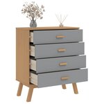 vidaXL Armoire à tiroirs OLDEN gris et marron bois de pin solide