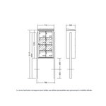 Bloc collectif Leabox  2x4  grade 3  simple face  Extérieur  fixation sur pieds à sceller  Vert mousse RAL 6005 finition brillante