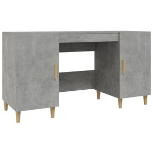 Bureau table poste de travail meuble d'ordinateur informatique étude 140 x 50 x 75 cm bois d'ingénierie gris 02_0023842