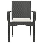 vidaXL Chaises de jardin lot de 4 avec coussins Résine tressée Noir