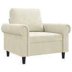 vidaXL Fauteuil Crème 60 cm Velours