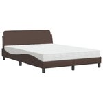 vidaXL Lit avec matelas marron 140x190 cm similicuir