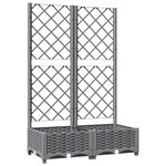 vidaXL Jardinière avec treillis Gris clair 80x40x121 5 cm PP