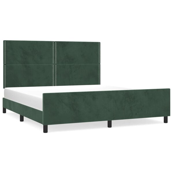 vidaXL Cadre de lit sans matelas vert foncé velours