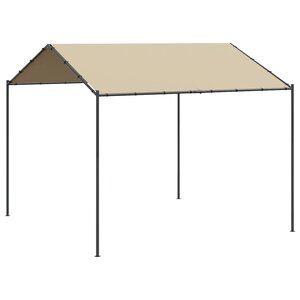 vidaXL Tente à auvent beige 4x4 m acier et tissu