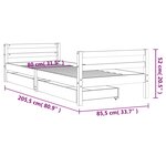 vidaXL Cadre de lit enfant tiroirs blanc 80x200 cm bois de pin massif