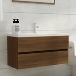 vidaXL Armoire de lavabo Chêne marron 90x38 5x45 cm Bois d'ingénierie