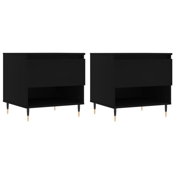 vidaXL Tables basses 2 Pièces noir 50x46x50 cm bois d'ingénierie