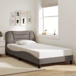 vidaXL Cadre de lit avec LED sans matelas taupe 100x200 cm tissu