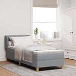 Lit à ressorts vidaXL avec matelas Gris clair 80x200 cm Tissu
