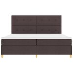 vidaXL Lit ressort Brun foncé 200x200 cm Tissu
