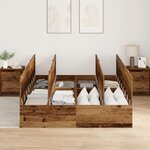 Cadre de lit de rangement vidaXL en vieux bois 160x200 cm