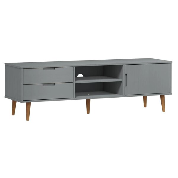 vidaXL Meuble TV MOLDE Gris 158x40x49 cm Bois de pin massif