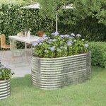 vidaXL Lit surélevé de jardin Acier enduit de poudre Argenté