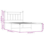vidaXL Cadre de lit métal sans matelas et tête de lit blanc 107x203 cm