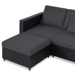 vidaXL Canapé-lit extensible à 4 places Similicuir Noir
