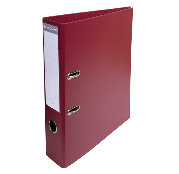 Classeur à levier PVC A4 D70mm Premium Bordeaux EXACOMPTA