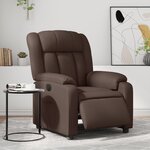vidaXL Fauteuil inclinable électrique Marron Similicuir