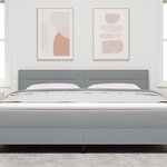 vidaXL Tête de lit Design Lignes Gris Clair 90 cm Tissu