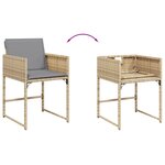 vidaXL Ensemble à manger de jardin coussins 13 Pièces mélange beige rotin