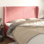 vidaXL Tête de lit avec oreilles Rose 163x23x118/128 cm Velours