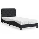vidaXL Lit avec matelas noir 80x200 cm velours