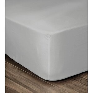 Drap Housse 100  coton 90 x 190 x 30 cm gris clair