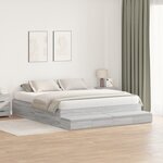 vidaXL Cadre de lit Gris Sonoma 200x200 cm