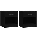 vidaXL Tables de chevet 2 Pièces avec tiroir Noir