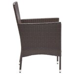 vidaXL Chaises à manger de jardin lot de 2 Résine tressée Marron