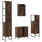 vidaXL Ensemble de meubles de salle de bain 4 Pièces Chêne fumé Bois