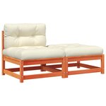 vidaXL Canapé de jardin sans accoudoirs avec coussins et repose-pieds