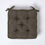 Galette de chaise coussin rehausseur en suédine Gris foncé  40 x 40 x 10 cm - HOMESCAPES