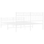 vidaXL Cadre de lit métal sans matelas et pied de lit blanc 150x200 cm