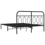 vidaXL Cadre de lit métal avec tête de lit noir 135x190 cm