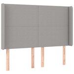 vidaXL Sommier à lattes de lit avec matelas Gris clair 140x190cm Tissu